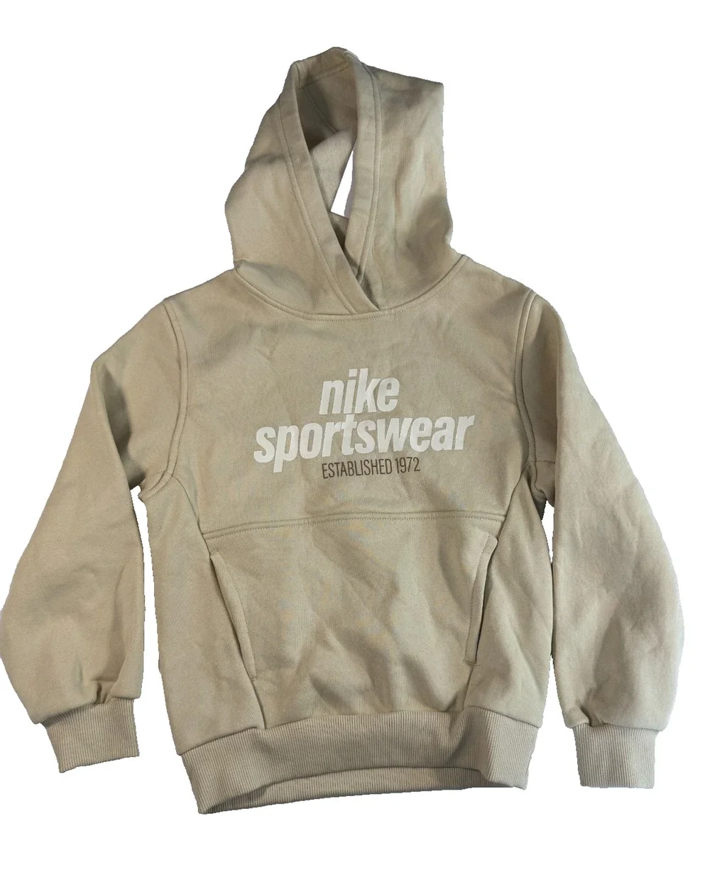 Nike Kids' Sportswear Club Fleece Pullover Hoodie Beige/Light Khaki Small NWT